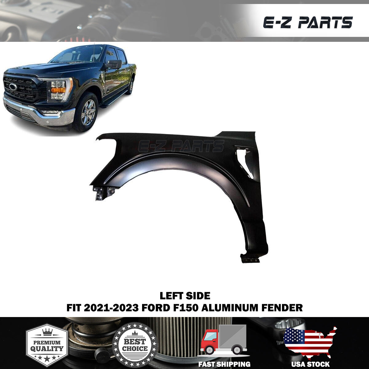 For 2021-2023 Ford F150 Aluminum Fender Driver Side LH