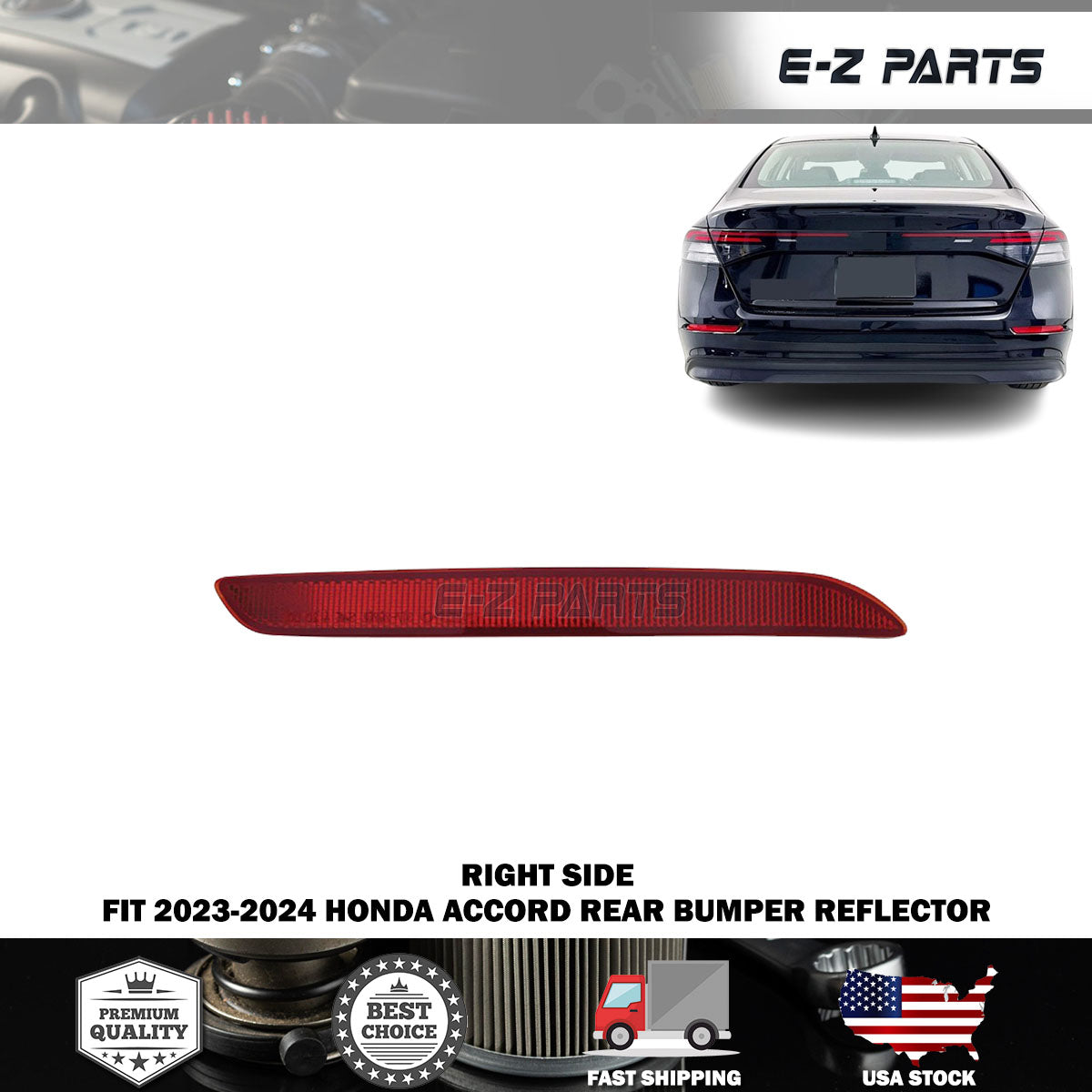Fit 2023-2024 Honda Accord Right Rear Bumper Reflector