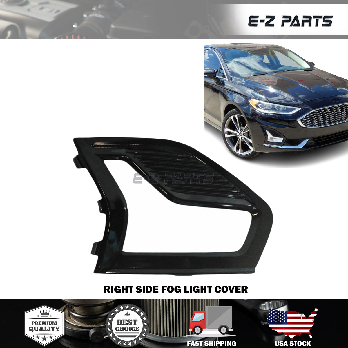 For 2019-2021 Ford Fusion Fog Light Cover Right Side