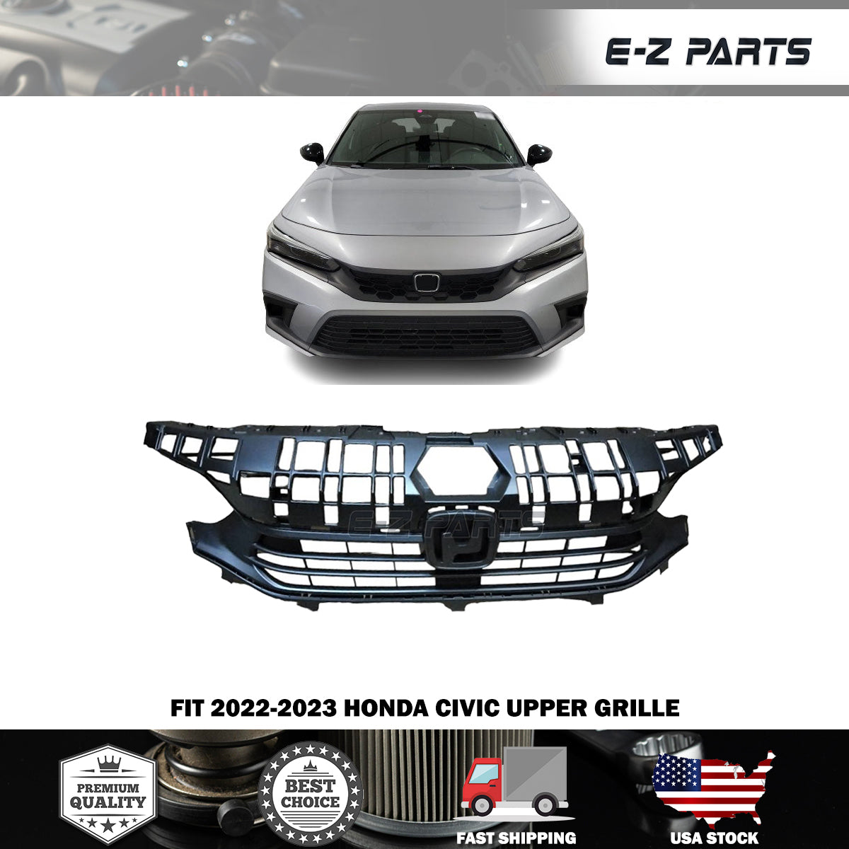 For 2022-2023 Honda Civic Upper Grille