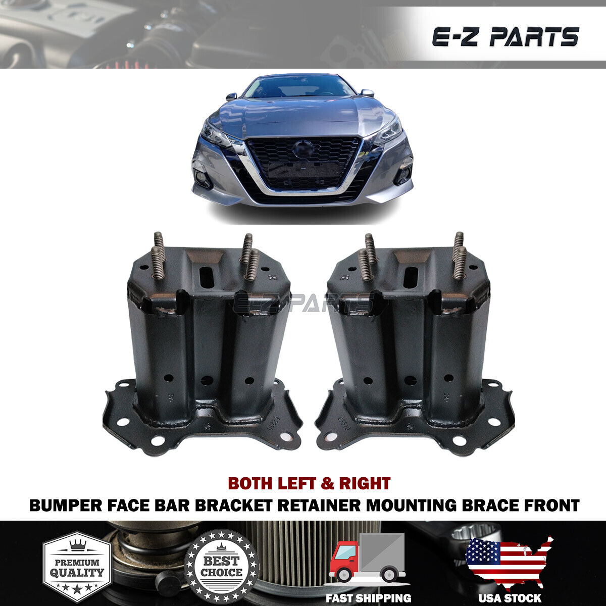 For 2019-2021 Nissan Altima Bumper Face Bar Bracket Set LH+RH