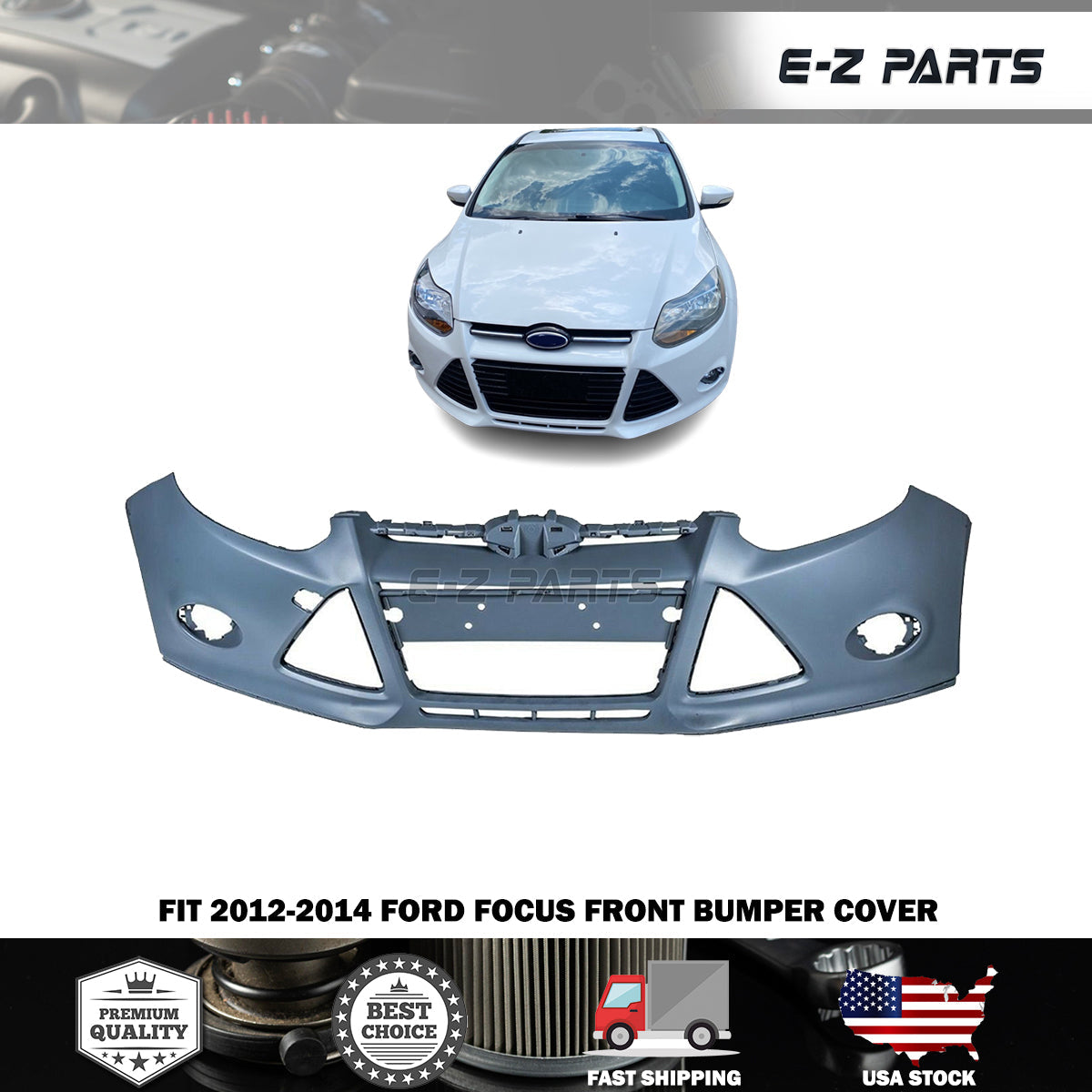 For 2012-2014 Ford Focus Front Bumper Cover
