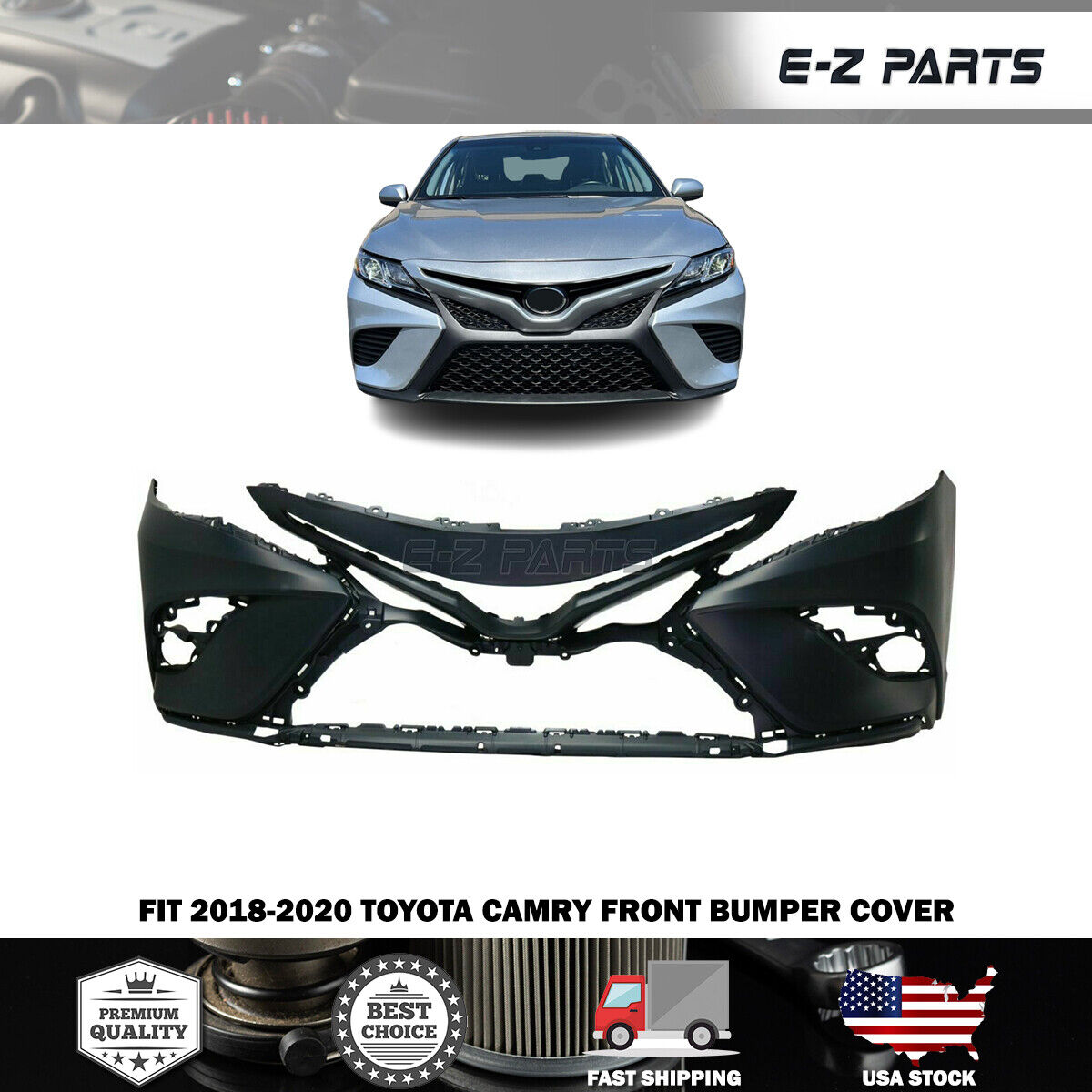 For 2018-2020 Toyota Camry Front Bumper Cover
