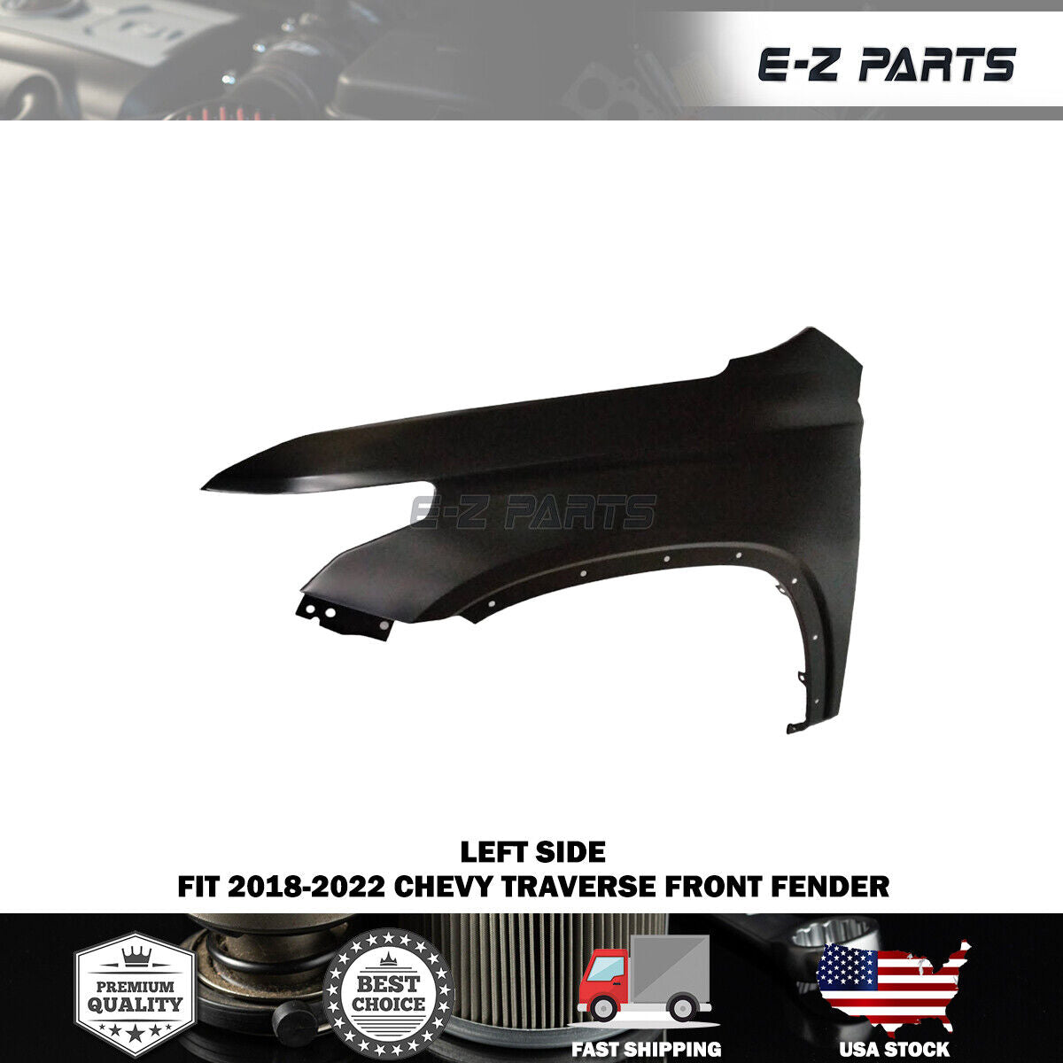 For 2018-2022 Chevy Traverse Left Front Fender Driver Side LH