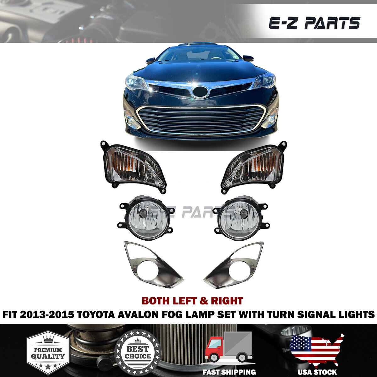 For 2013-2015 Toyota Avalon Fog Lamp Set With Turn Signal Lights