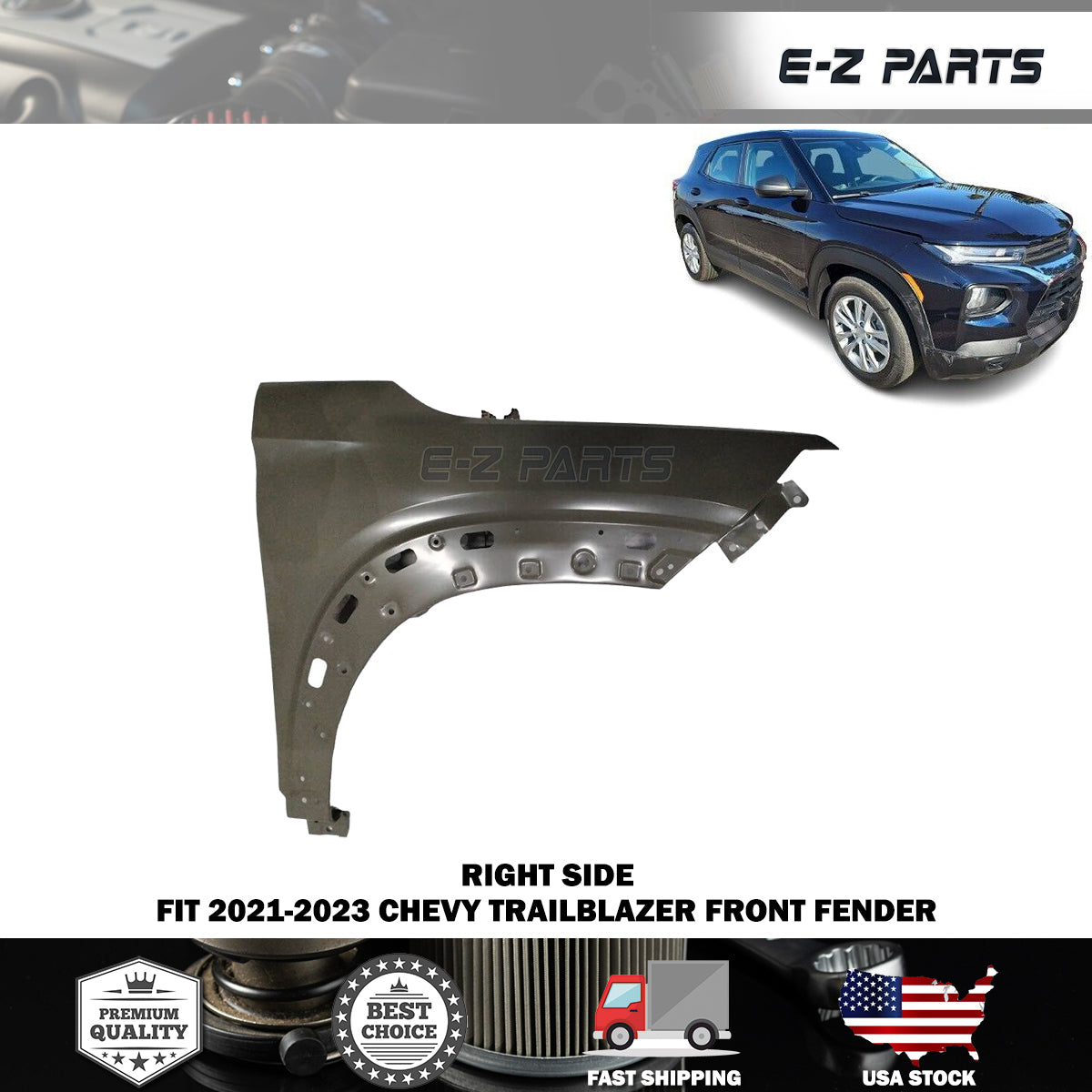 For 2021-2023 Chevy Trailblazer Right Front Fender Passenger Side RH