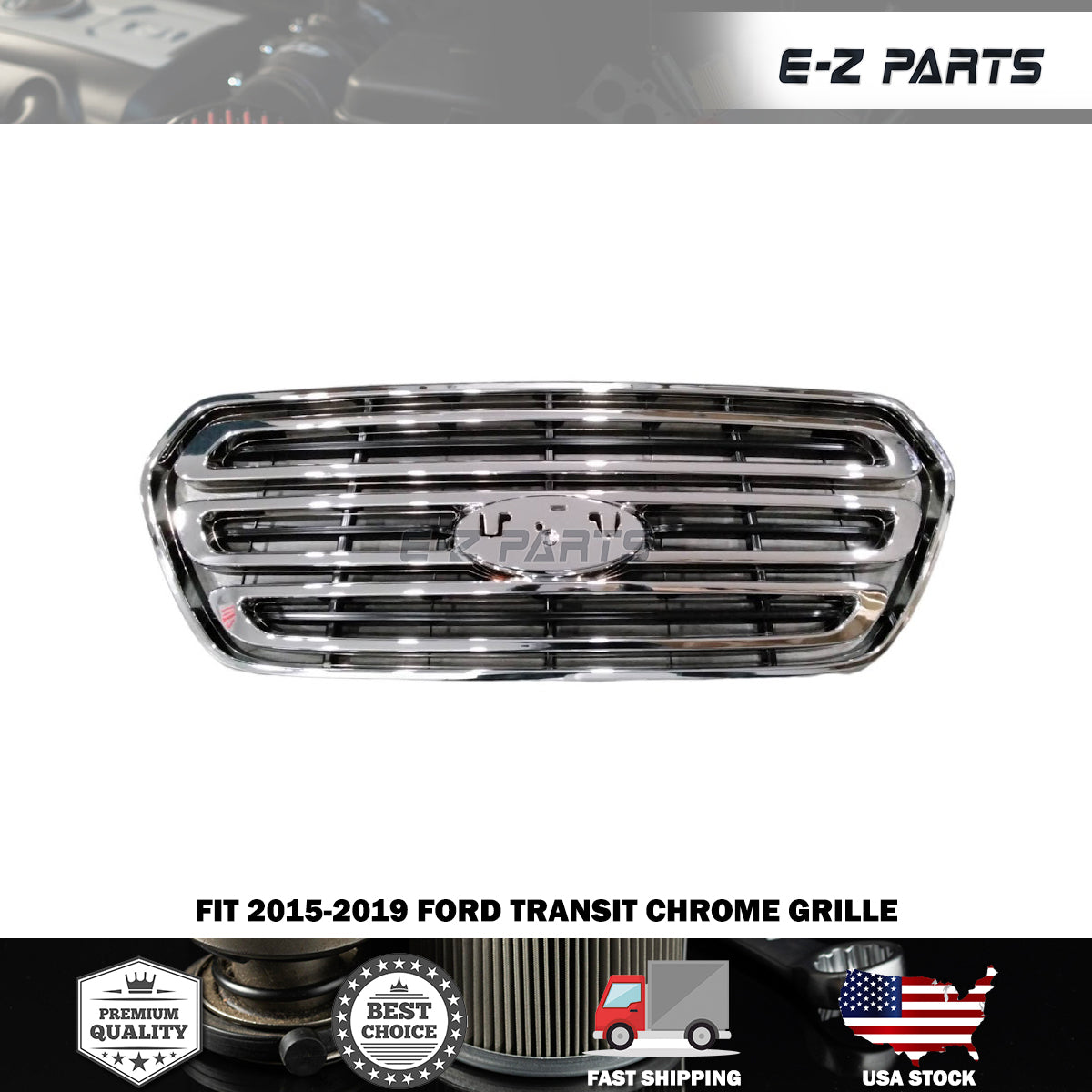 For 2015-2019 Ford Transit Chrome Grille T150 T250 T350