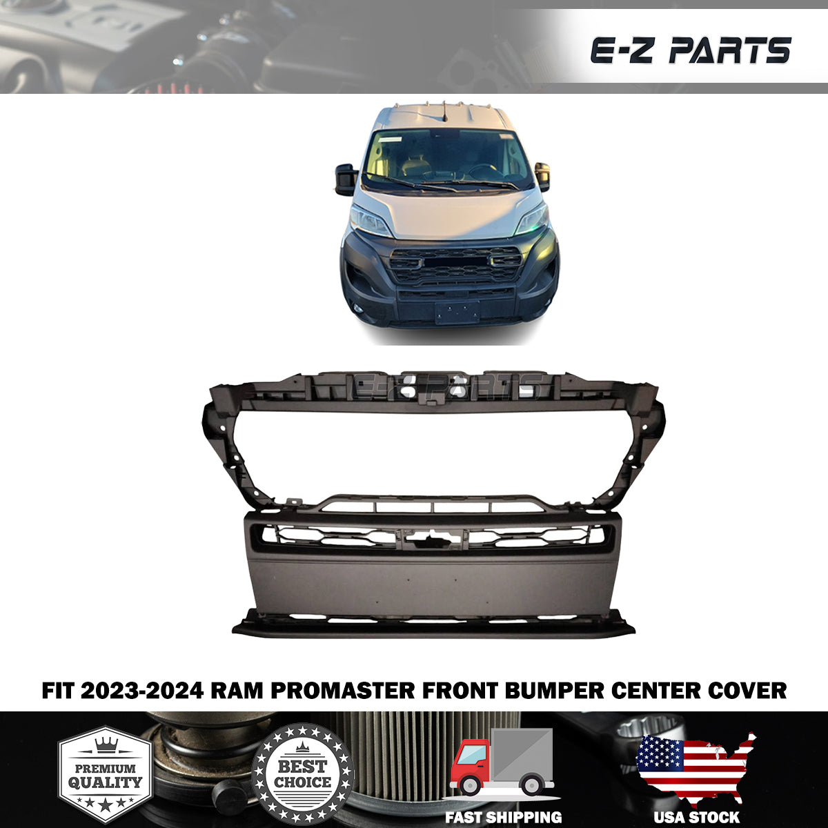 Fit 2023-2024 RAM Promaster Front Bumper Center Cover