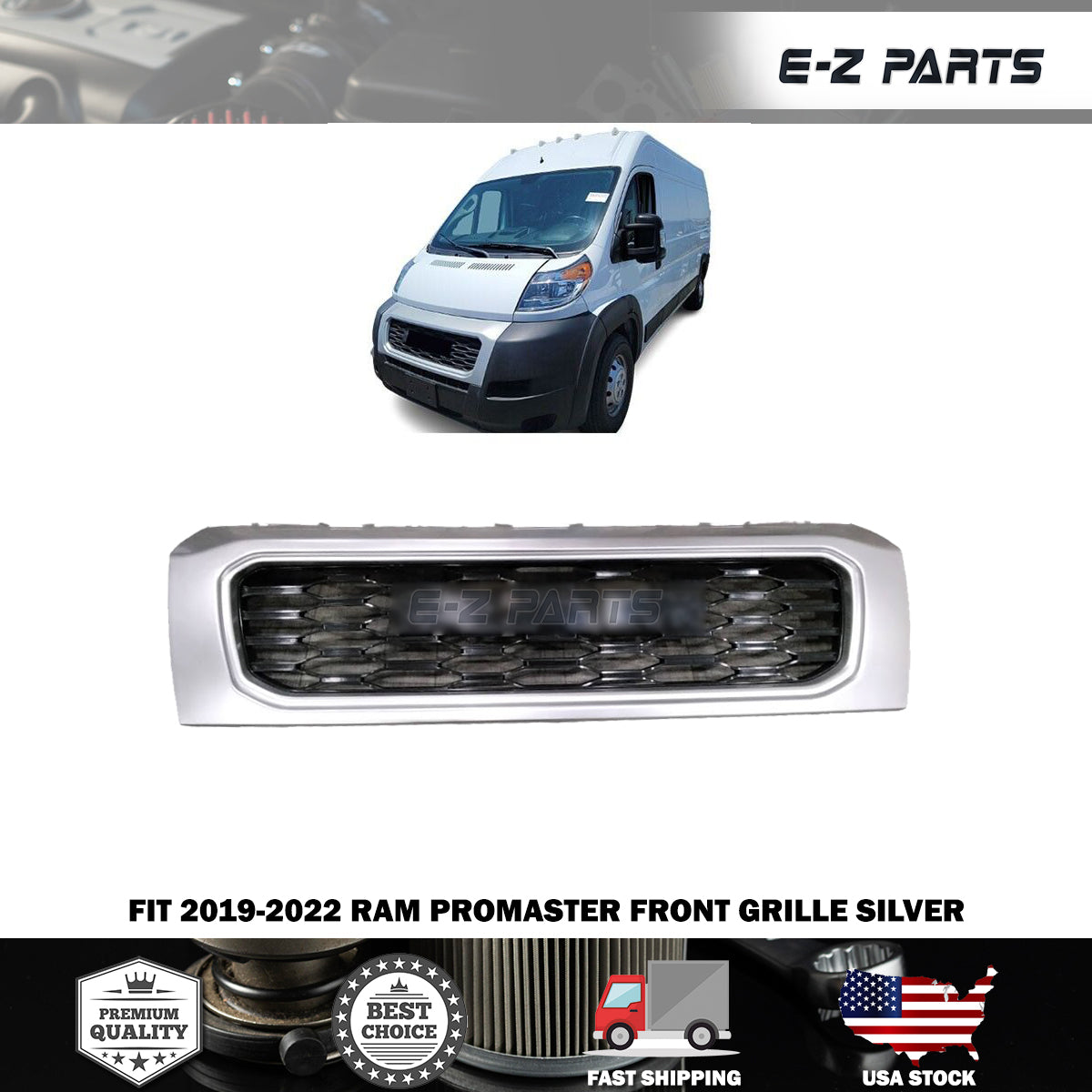 For 2019-2022 RAM Promaster 1500 2500 3500 Front Bumper Grille