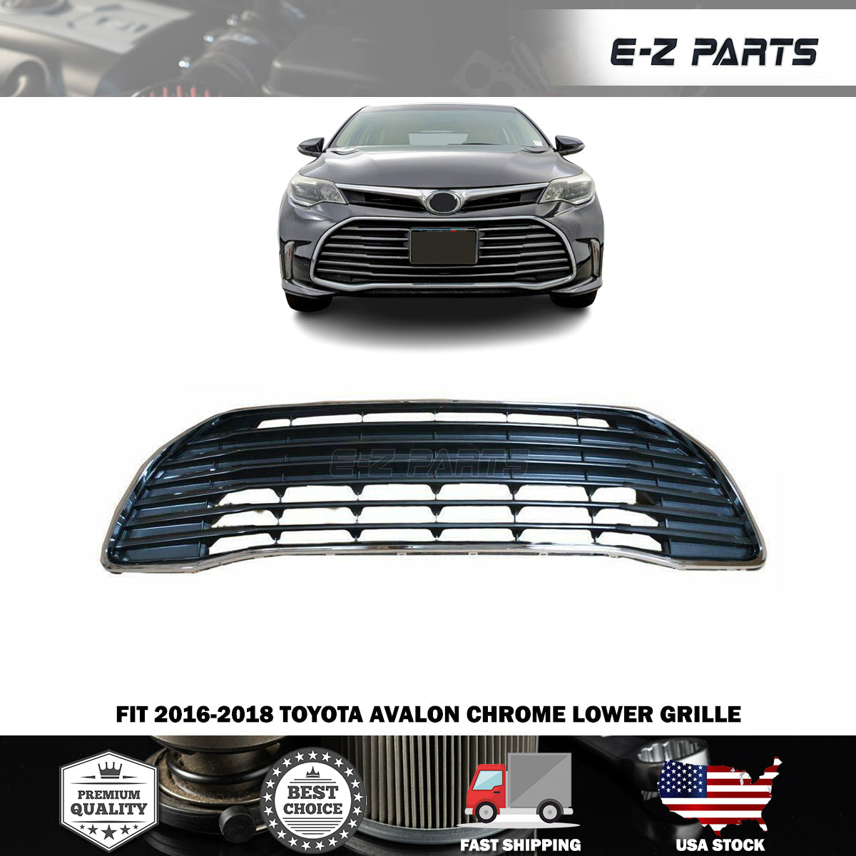 For 2016-2018 Toyota Avalon Chrome Lower Grille