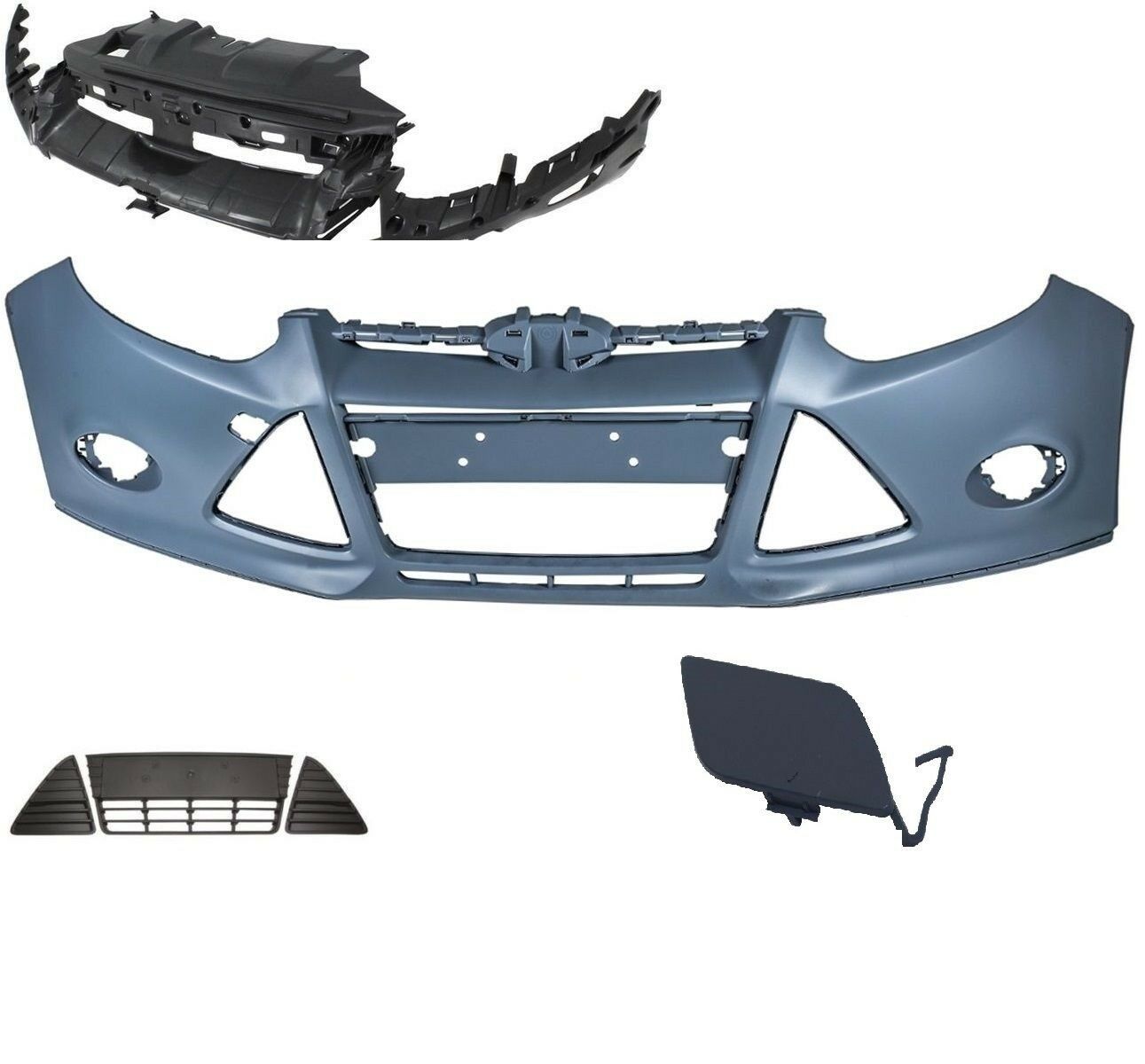 For 2012-2014 Ford Focus FRONT bumper grills with bumper bracket