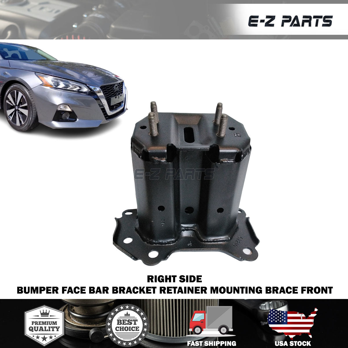 For 2019-2021 Nissan Altima Bumper Face Bar Bracket Retainer Mounting Brace