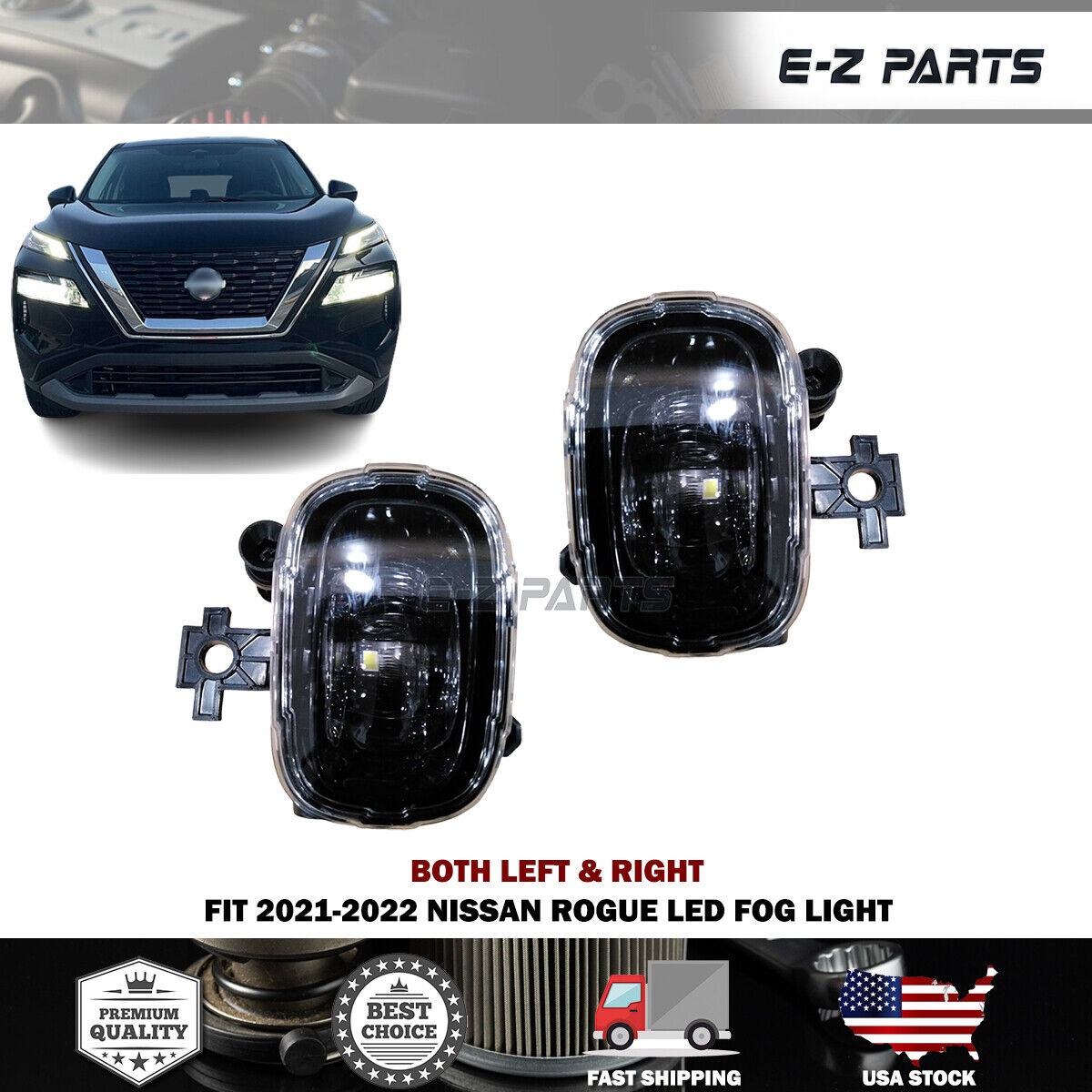 For 2021-2022 Nissan Rogue LED Both Left & Right Fog Lights