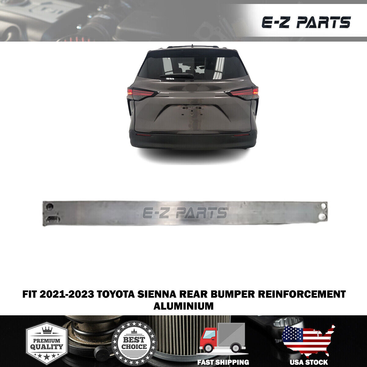 For 2021-2023 Toyota Sienna Rear Bumper Reinforcement Aluminium