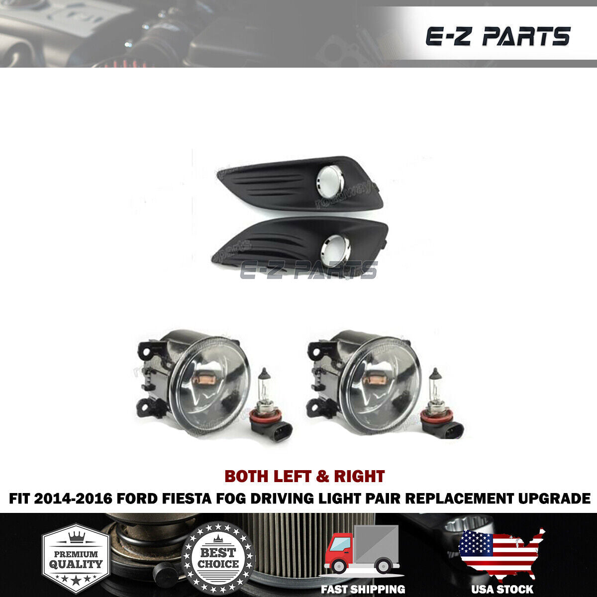 For 2014-2016 Ford Fiesta Fog Driving Light Pair LH RH Replacement Upgrade