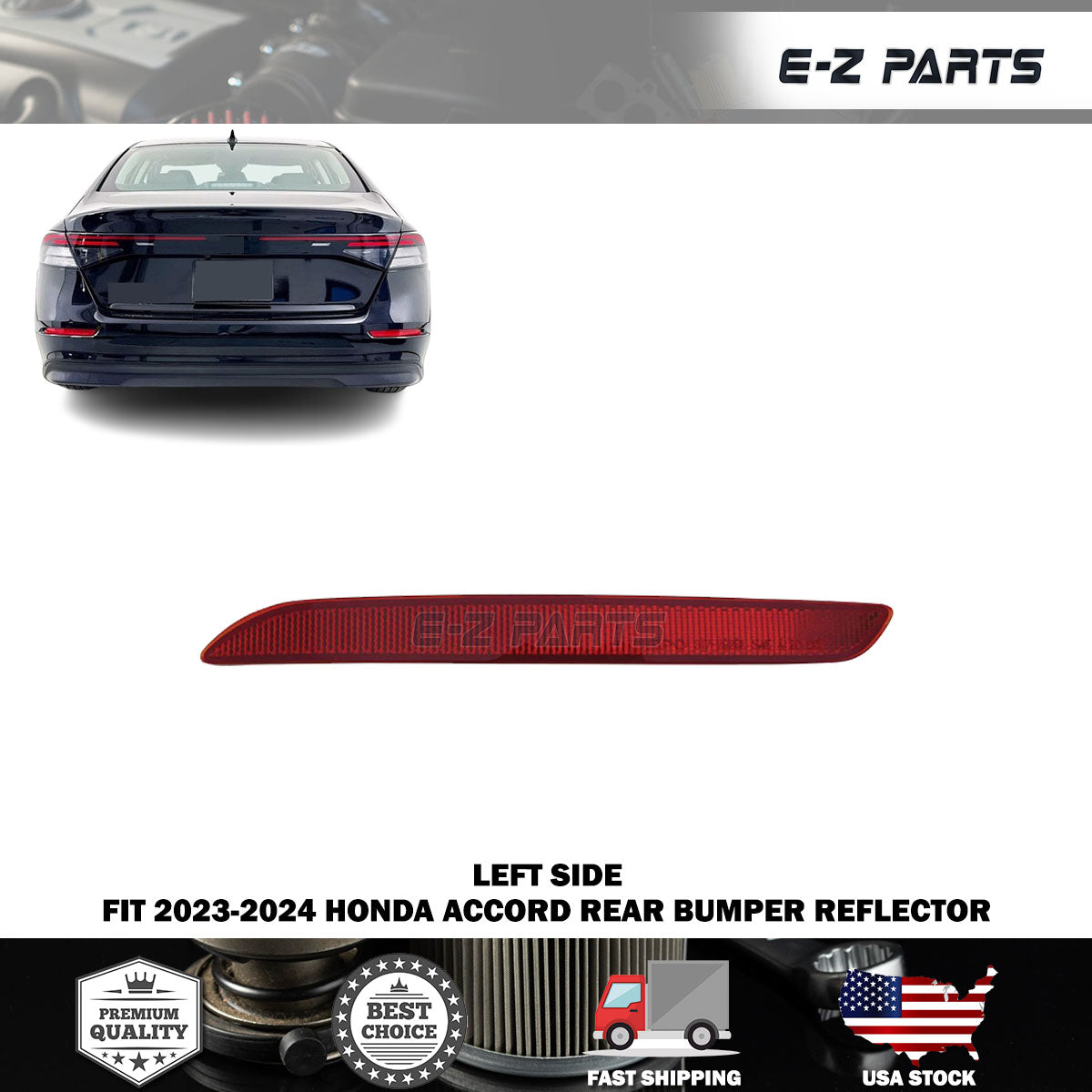 Fit 2023-2024 Honda Accord Left Rear Bumper Reflector