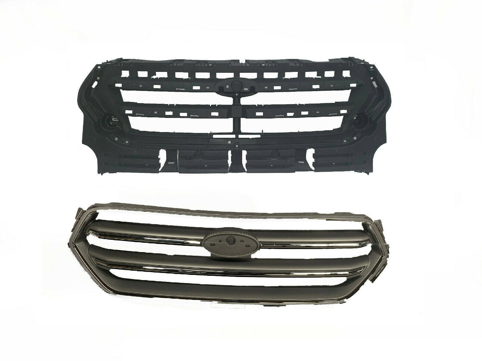 For 2017-2019 Ford Escape Grille With Support Bracket Chrome Front Bumper