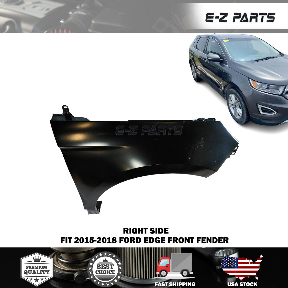 For 2015-2018 Ford Edge Right Front Fender Passenger Side RH