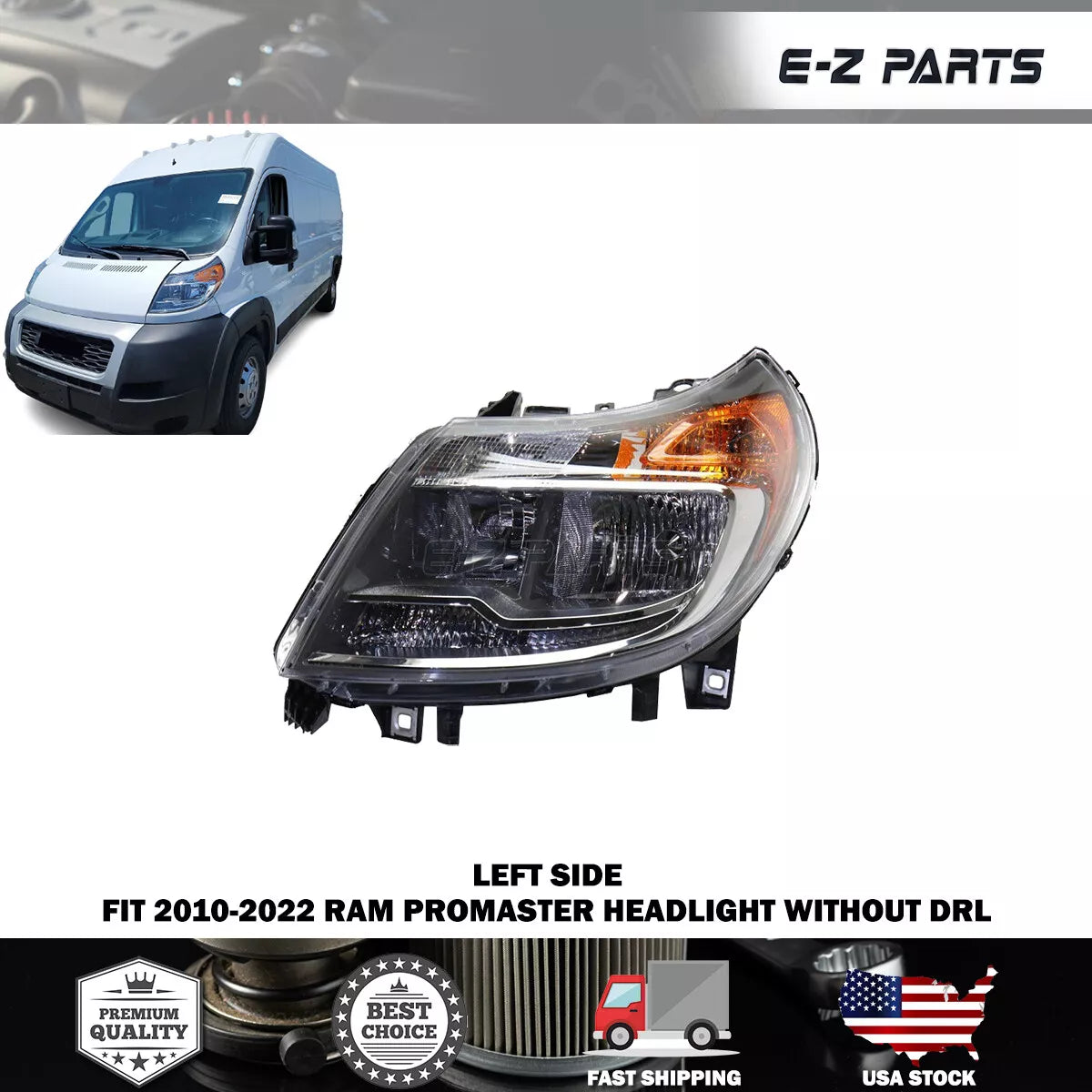 For 2014-2022 RAM Promaster Left Headlight without DRL Driver Side LH