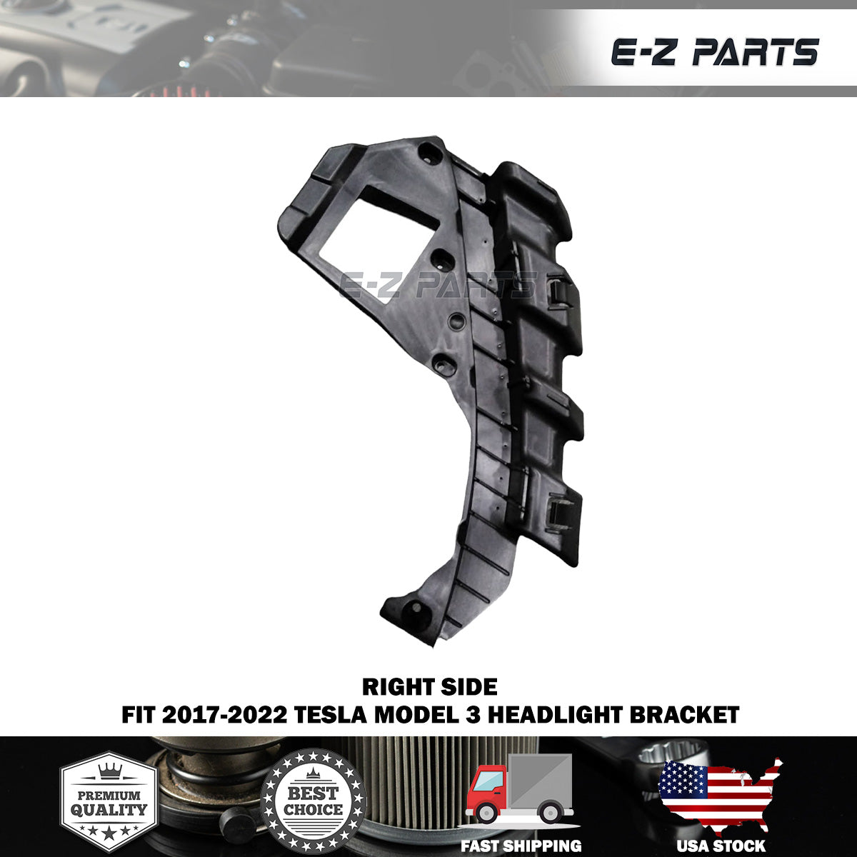 For 2017-2022 Tesla Model 3 Right Headlight Bracket Passenger Side RH